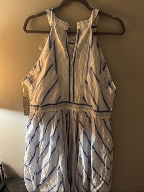 Lane Bryant White and Blue Striped Maxi Dress - New with Tag